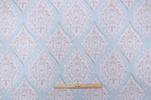 Magnolia Home Ariana Printed Cotton Drapery Fabric in Spa