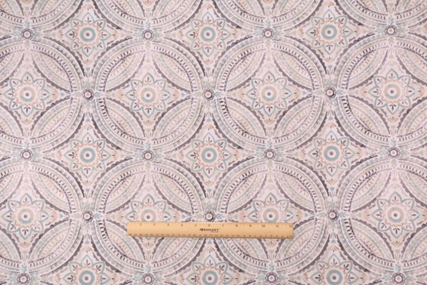 Kelly Ripa Blissfulness Printed Cotton Drapery Fabric in Spa