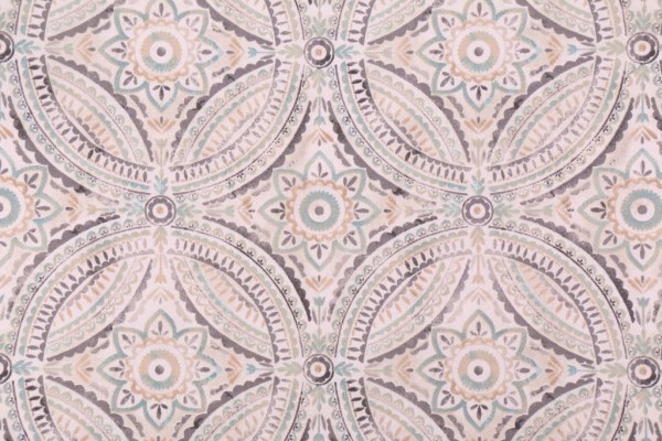 Kelly Ripa Blissfulness Printed Cotton Drapery Fabric in Spa