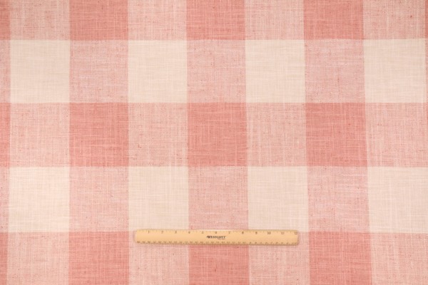 Click for 1.38 Yards P Kaufmann Check Please Plus Woven Upholstery Fabric in Soft Coral P Kaufmann Check Please Plus Woven Upholstery Fabric in Soft Coral