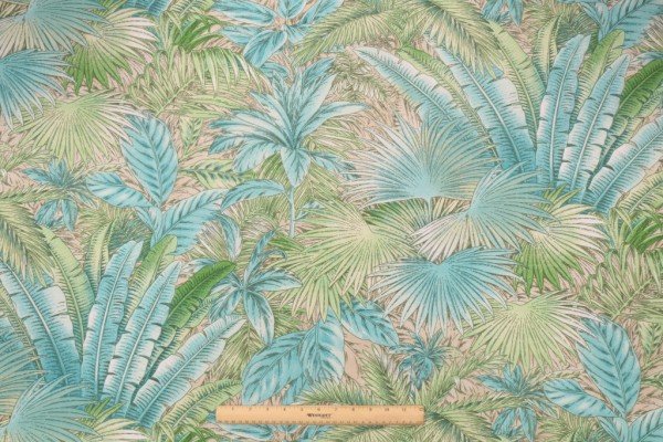 Tommy Bahama Bahamian Breeze Printed Polyester Outdoor Fabric in Aloe