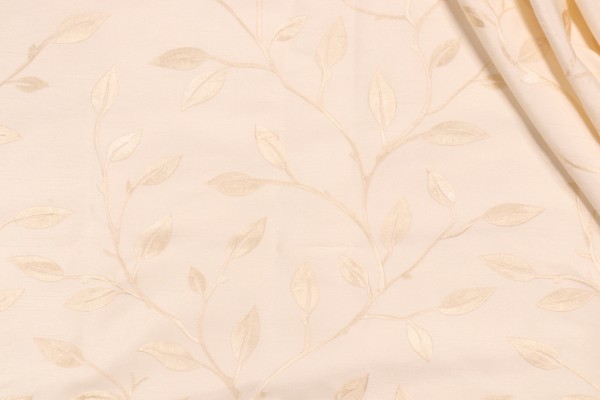 Valiant Fabrics Capri Embroidered Drapery Fabric in Cream