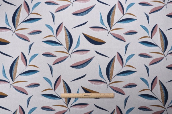 Stof France Kentiva Printed Drapery Fabric in Marine
