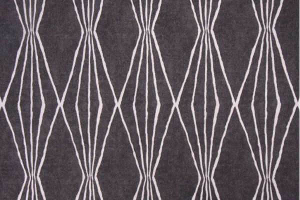 Robert Allen Handcut Shapes Printed Cotton Drapery Fabric in Charcoal