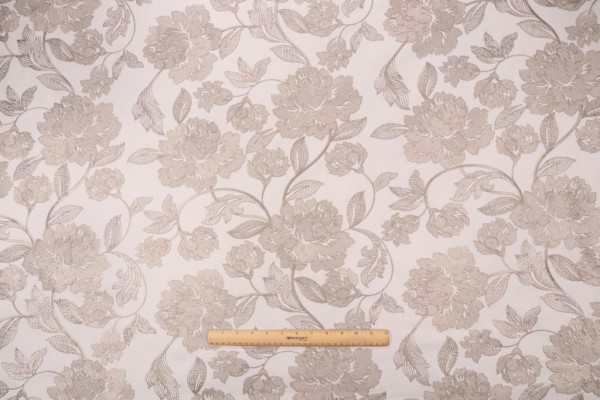 Valiant Fabrics Camile Embroidered Drapery Fabric in Gray