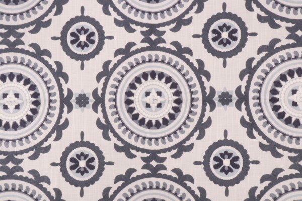 Valiant Fabrics Zanzibar Embroidered Drapery Fabric in Nautic