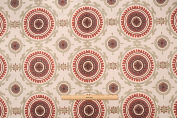 Valiant Fabrics Zanzibar Embroidered Drapery Fabric in Spice Market