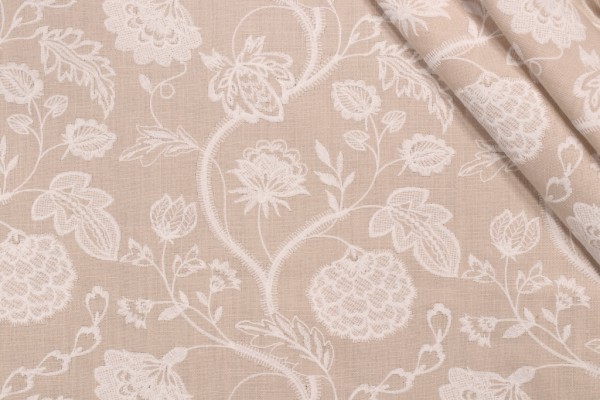 Valiant Fabrics Marissa Embroidered Drapery Fabric in Pebble