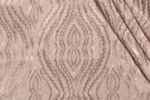 Valiant Fabrics Palazo Embroidered Drapery Fabric in Linen