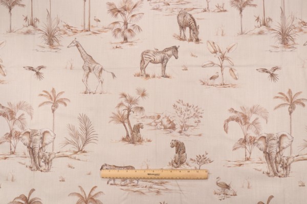 Covington Jumanji Printed Cotton Drapery Fabric in 618-Safari