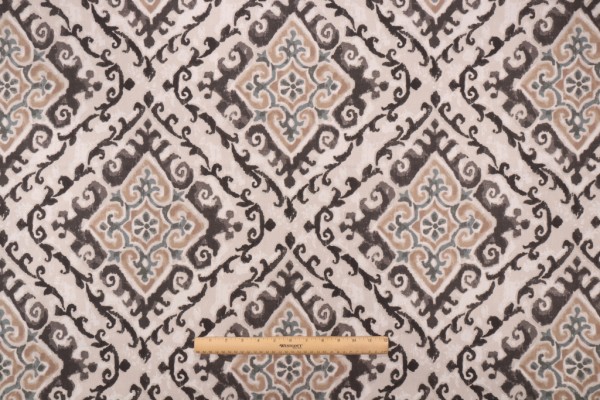 Covington Feabhra Printed Cotton Drapery Fabric in 999-Slate