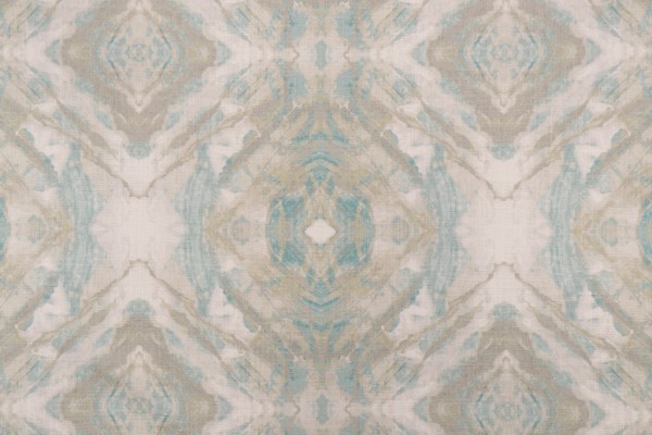 Hamilton Poe Printed Cotton Drapery Fabric in Seaglass