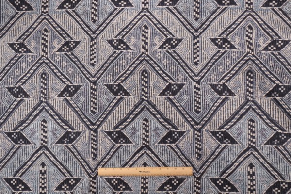 PK Lifestyles Anatalya Printed Cotton Drapery Fabric in Indigo