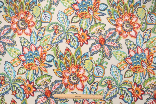 Richloom Solarium Copeland Printed Polyester Outdoor Fabric in Fiesta