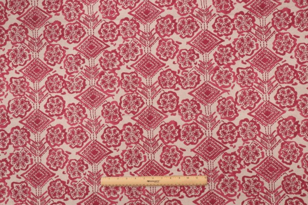 Click for 1 Yards Lacefield Brody-Heavy Basket Printed Cotton Blend Drapery Fabric in Berry Lacefield Brody-Heavy Basket Printed Cotton Blend Drapery Fabric in Berry