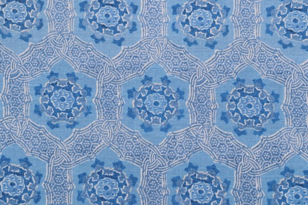 PK Lifestyles Trinket Printed Cotton Drapery Fabric in Aegean