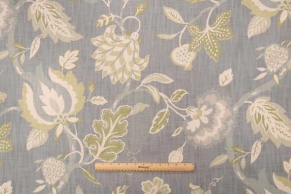 P Kaufmann Folk Art Printed Cotton Decorator Fabric in Slate