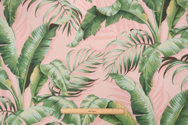 Tommy Bahama Palmiers Printed Polyester Outdoor Fabric in Blush