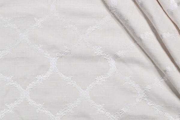 Richloom Koppel Embroidered Drapery Fabric in Ivory