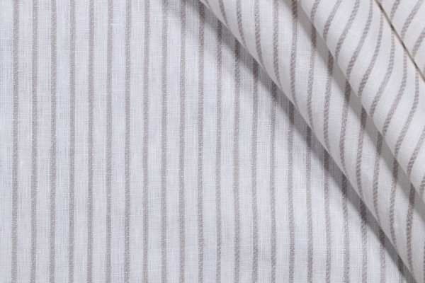 Lino Textiles Victoria Minnie Woven Linen Drapery Fabric in Light Grey