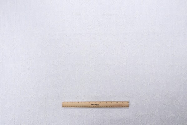 Valiant Fabrics Millie Embroidered Drapery Fabric in Off-White