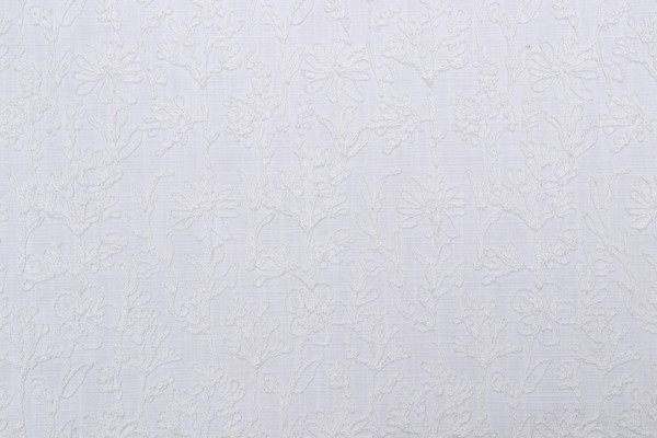 Valiant Fabrics Millie Embroidered Drapery Fabric in Off-White