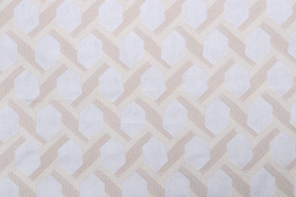 Valiant Fabrics Lexicon Embroidered Drapery Fabric in Sand