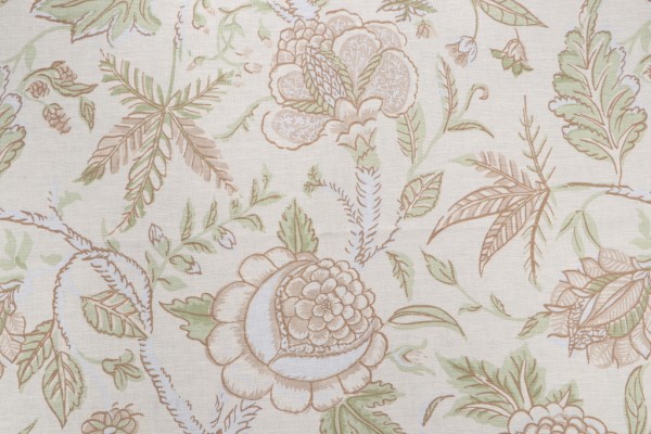 Thibaut Fanfare F96750 Printed Drapery Fabric in Cream