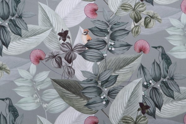 Stof France Hochi Printed Cotton Drapery Fabric in Lichen