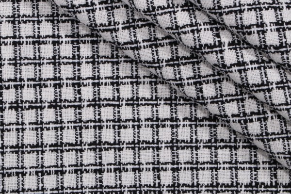 Golding Box Step Woven Upholstery Fabric in Ebony