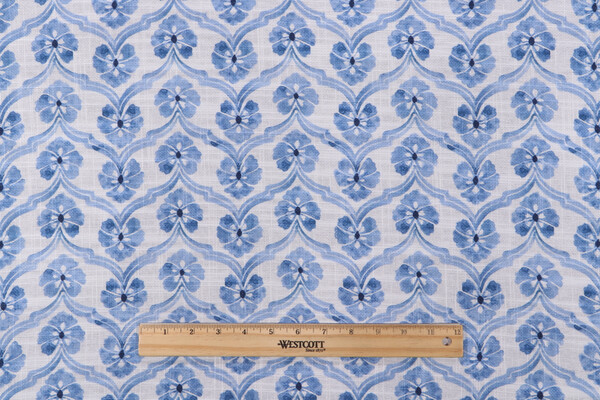 Click for PK Lifestyles Rhythmic Printed Cotton Blend Drapery Fabric in Porcelain  PK Lifestyles Rhythmic Printed Cotton Blend Drapery Fabric in Porcelain