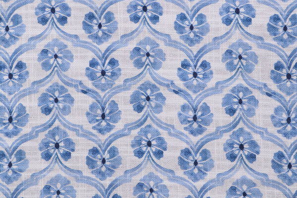 Click for PK Lifestyles Rhythmic Printed Cotton Blend Drapery Fabric in Porcelain  PK Lifestyles Rhythmic Printed Cotton Blend Drapery Fabric in Porcelain