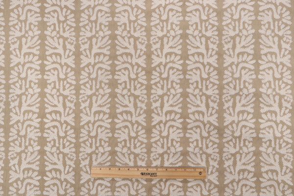 PK Lifestyles Coral Embroidered Drapery Fabric in Linen 