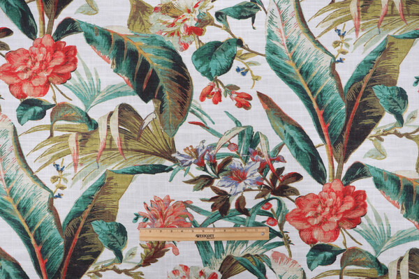 PK Lifestyles Eternal Bloom Printed Cotton Blend Drapery Fabric in Mangrove 