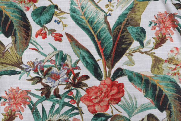 PK Lifestyles Eternal Bloom Printed Cotton Blend Drapery Fabric in Mangrove 