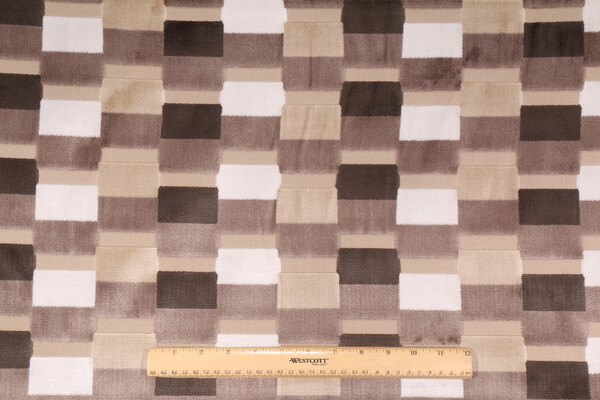 Braemore Colorbands Velvet Upholstery Fabric in Metro