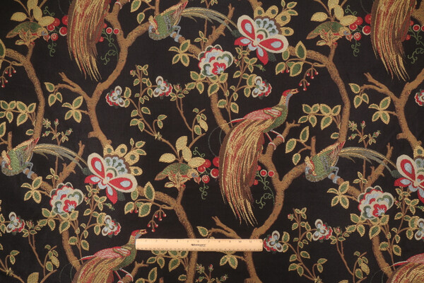Tempo Phoenix Tapestry Upholstery Fabric in Onyx