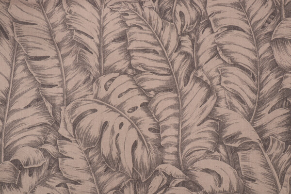 Tommy Bahama Jungle Love Printed Drapery Fabric in Coffee Bean