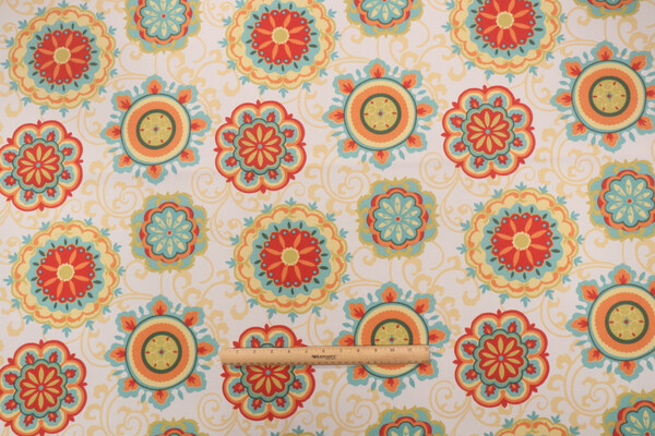 Mill Creek Farrington Printed Polyester Outdoor Fabric in Pizazz