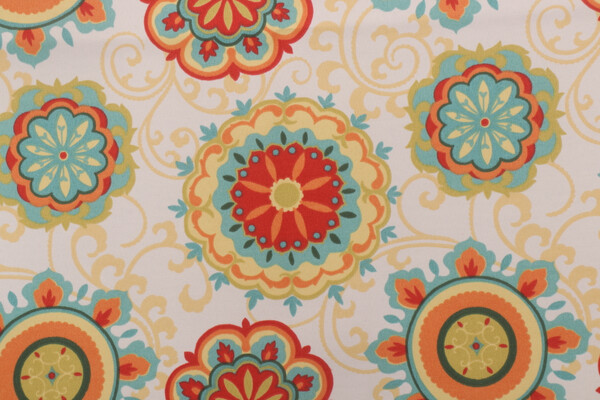 Mill Creek Farrington Printed Polyester Outdoor Fabric in Pizazz