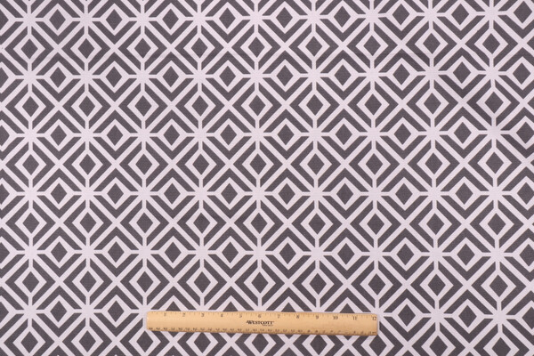 Covington Rupert Printed Cotton Drapery Fabric in 94-Ash