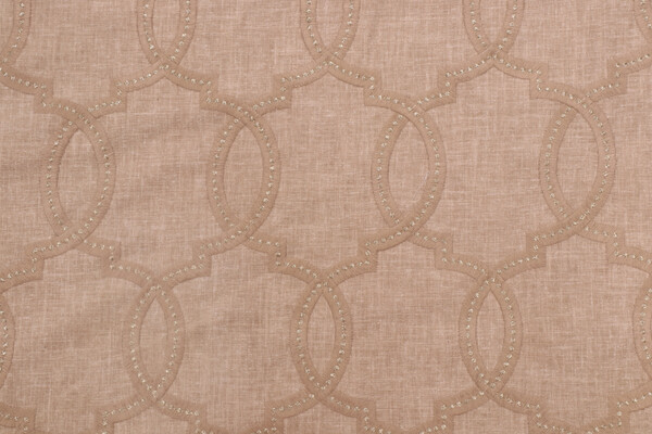Valiant Sophie PJ1283 Embroidered Drapery Fabric in Linen