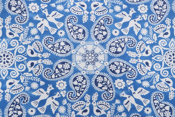 PK Lifestyles Peruvian Craft Printed Polyester Outdoor Fabric in Tide