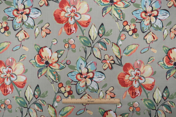 Mill Creek Oskaloosa-Westview Printed Cotton Drapery Fabric in Silverpine