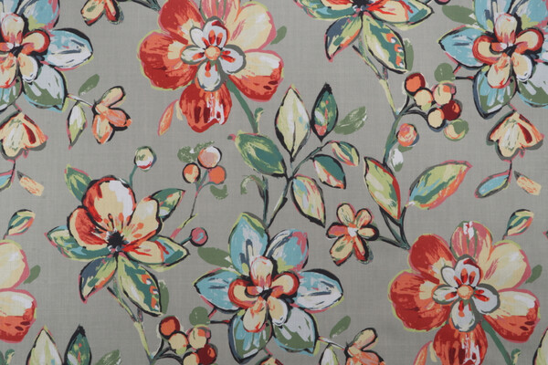 Mill Creek Oskaloosa-Westview Printed Cotton Drapery Fabric in Silverpine