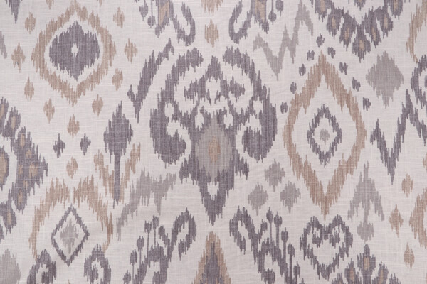 Vern Yip Ikat Print Printed Linen Blend Drapery Fabric in Elephant for Trend