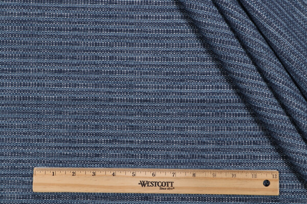 1 Yard Valdese Weavers Seward Woven Outdoor Fabric in Bluestone