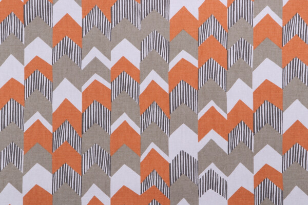Richloom Chevron Printed Cotton Drapery Fabric in Orange