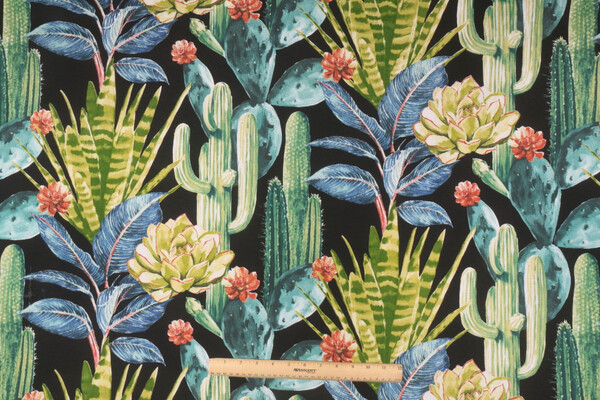 Richloom Hatteras Printed Polyester Outdoor Fabric in Ebony