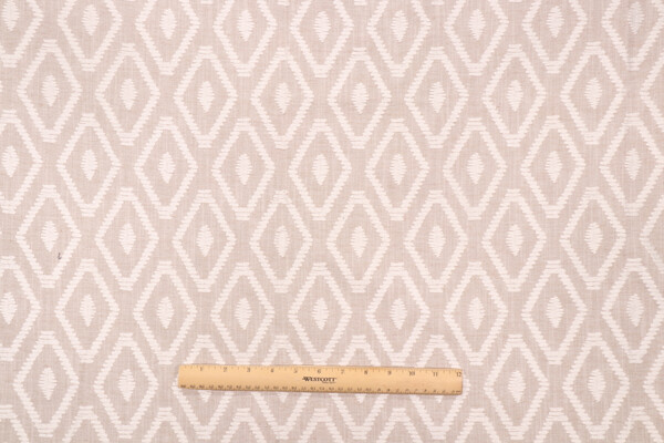 Valiant Fabrics Canyon Embroidered Drapery Fabric in Natural